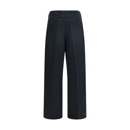 Black Cotton Casual Pants