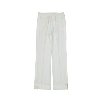 White Polyester Casual Pants