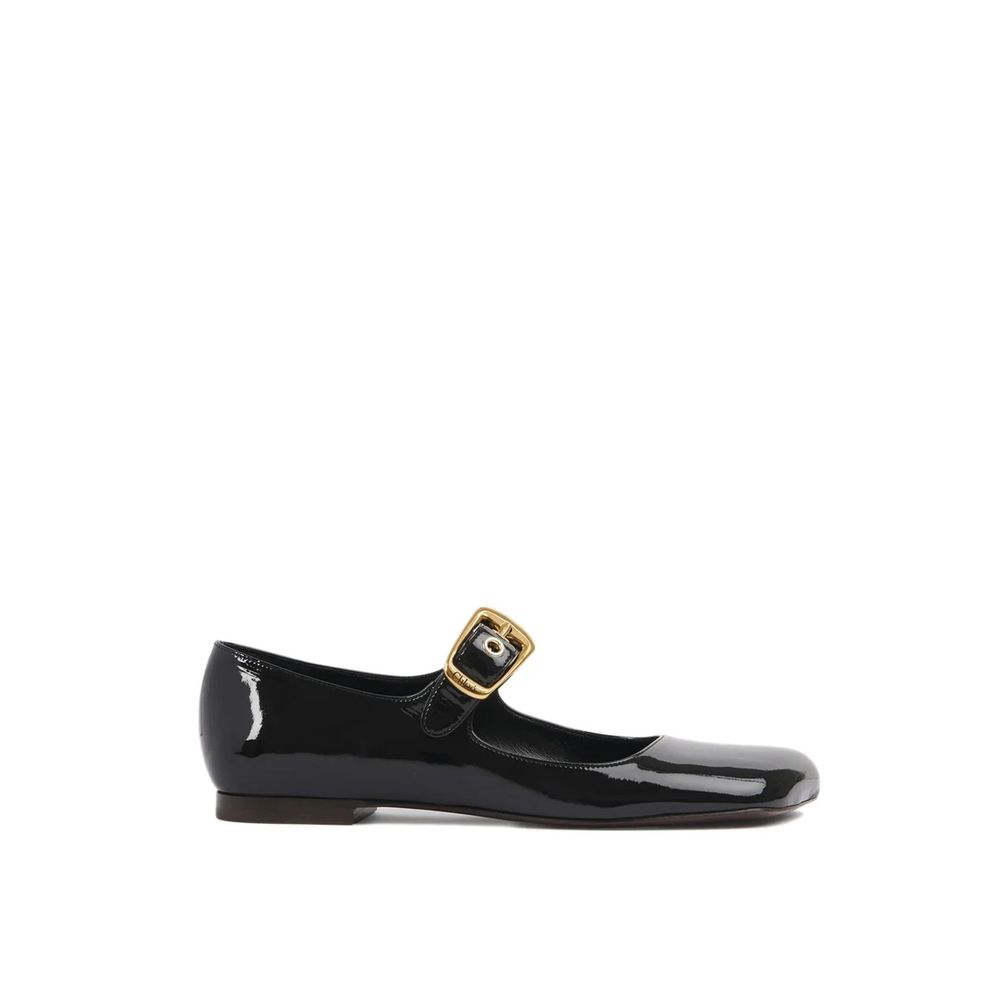 Black Calfskin Ballet Flats