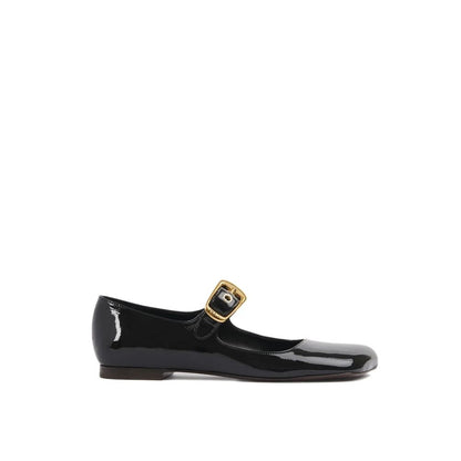 Black Calfskin Ballet Flats