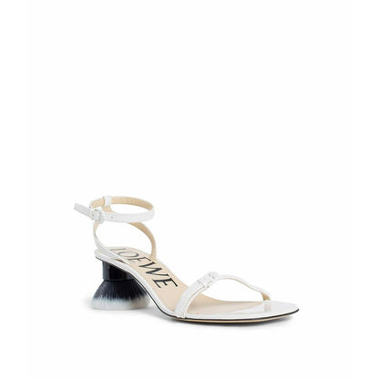 White Lamb Leather Platform Sandals