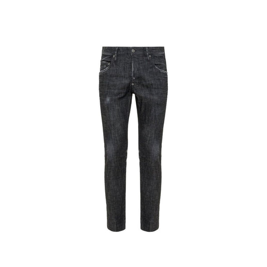 Black Cotton Slim Fit Jeans