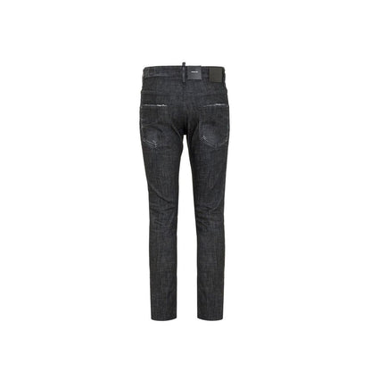 Black Cotton Slim Fit Jeans