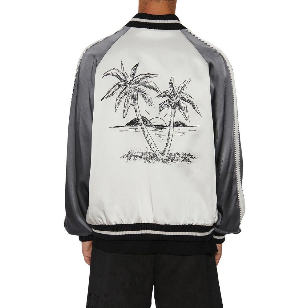 Gray Acetate Bomber
