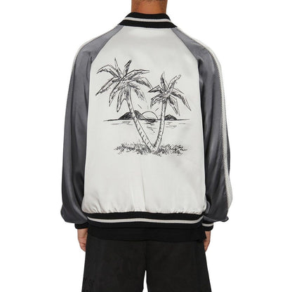 Gray Acetate Bomber
