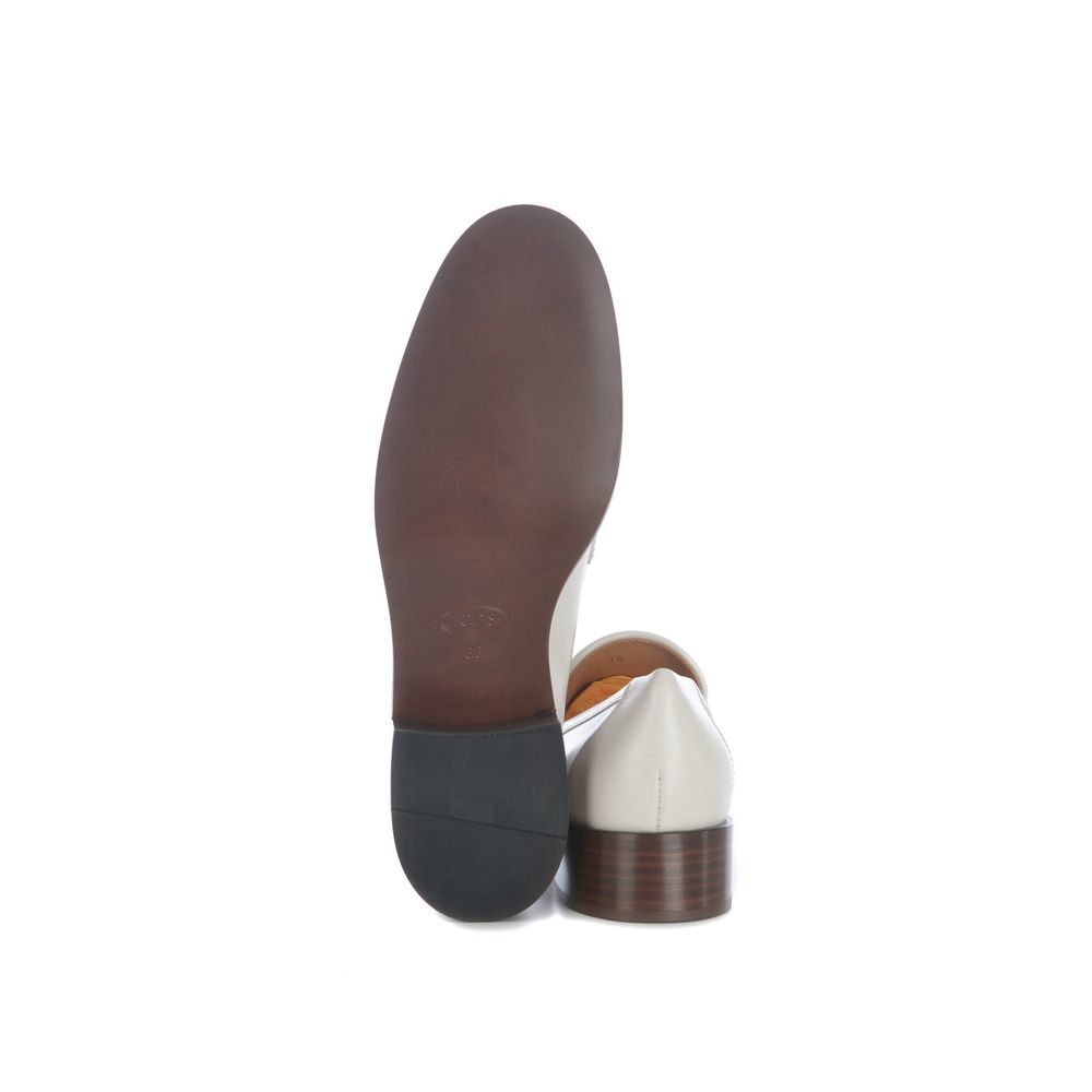 White Calfskin Slip-On Loafers