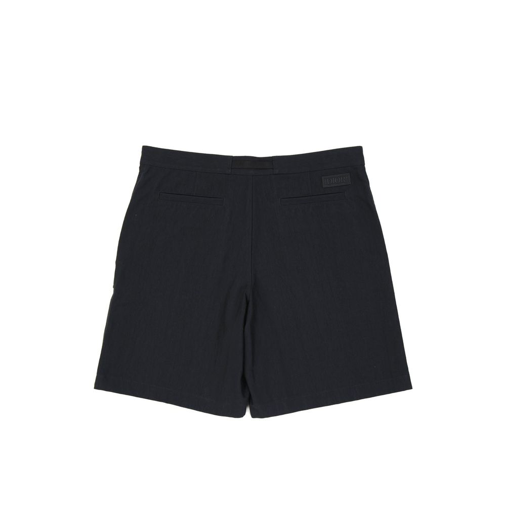 Black Cotton Bermuda Shorts