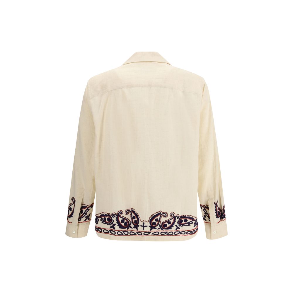 Beige Silk Pattern Shirt