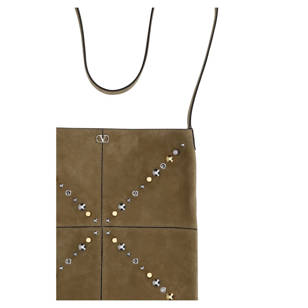 Beige Calf Leather Bos Taurus Shoulder Bag