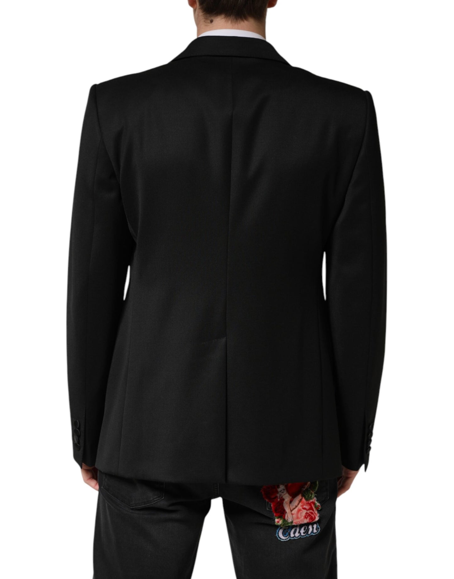 Black Wool Single Breasted Jacket Blazer