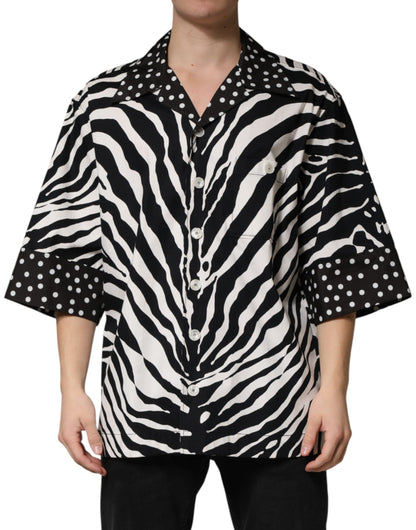 Black White Zebra ButtonDown Oversize Shirt