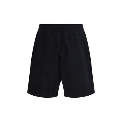 Black Cotton Bermuda Shorts