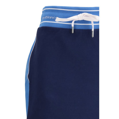 Blue Cotton Mini Skirt