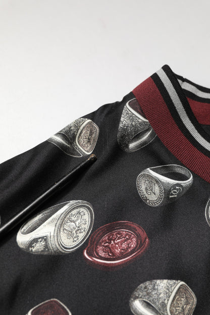 Black Ring Print CrewNeck Sweatshirt  Sweater