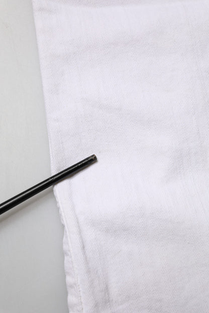 White Low Waist Bootcut Denim Jeans