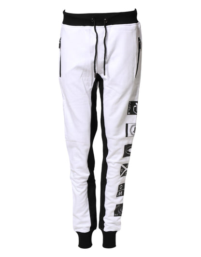 Black White Skinny Jogger Sweatpants Pants
