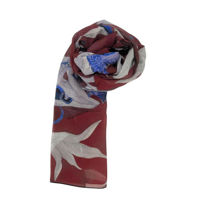 Red Silk Women Scarf