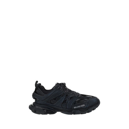 Black Polyethylene Athletic Sneakers