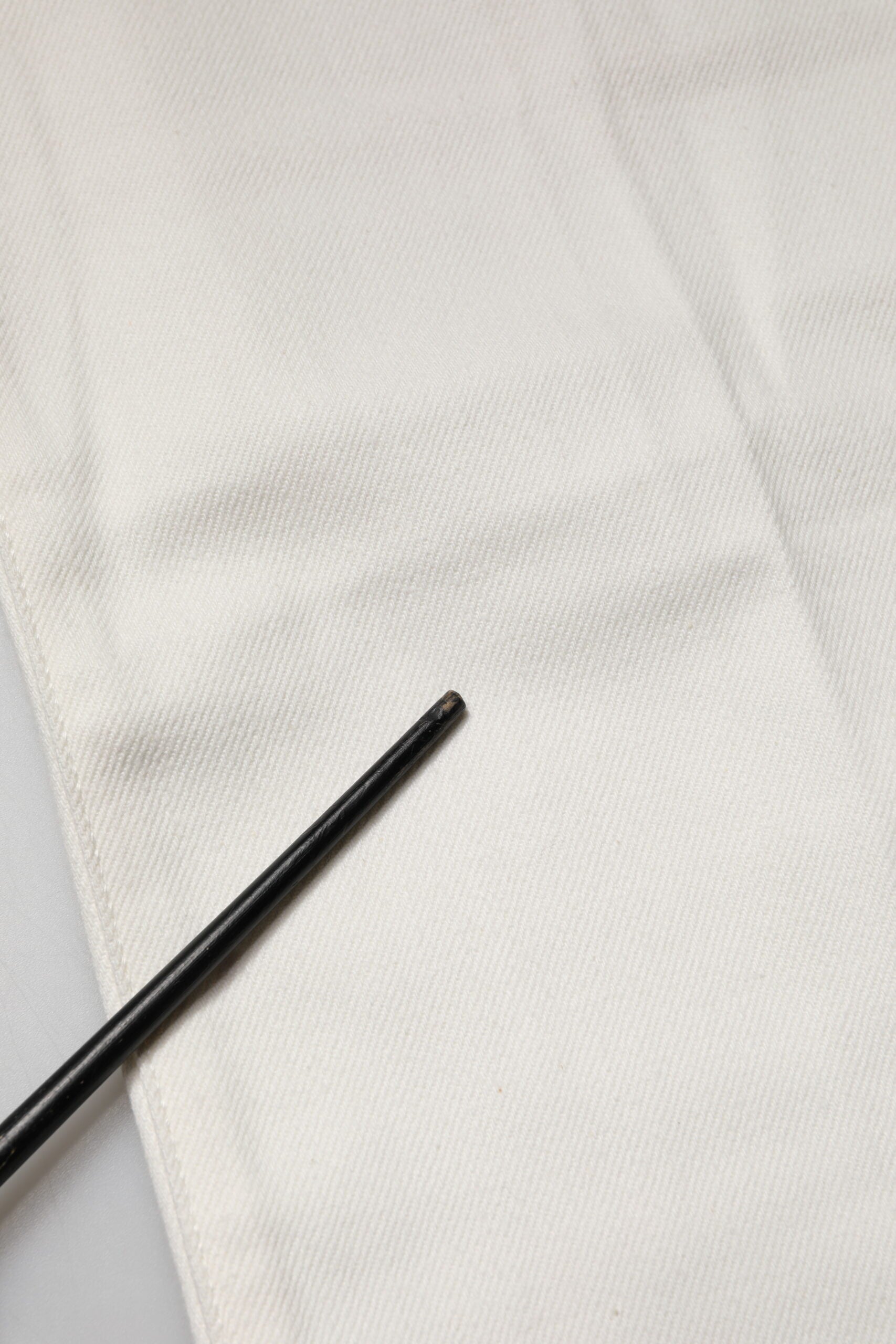 White Cotton Straight Denim Mid Waist Trouser Jeans