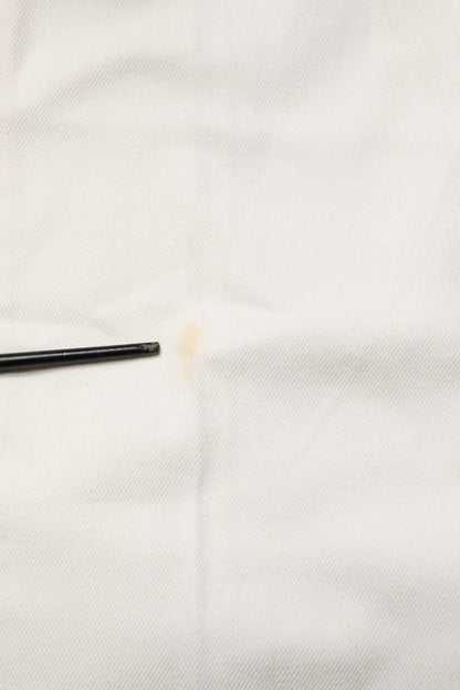 White Cotton Straight Denim Mid Waist Trouser Jeans