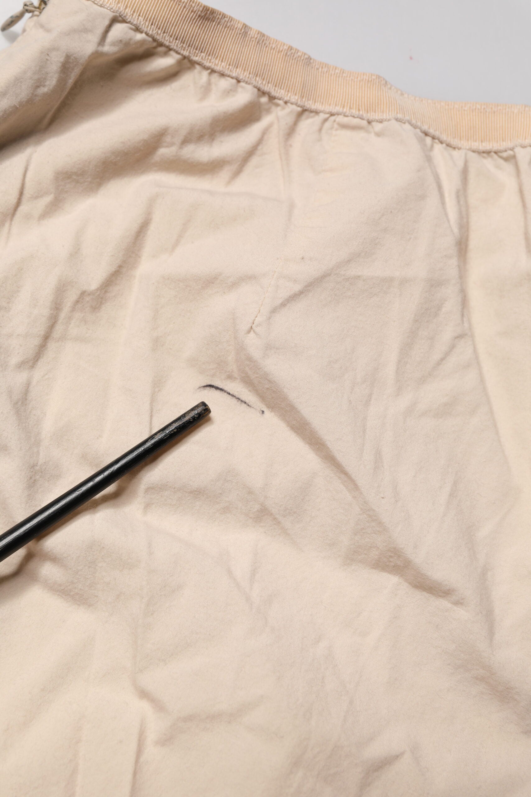 Beige Cotton High Waist Straight Chino Trouser Pants