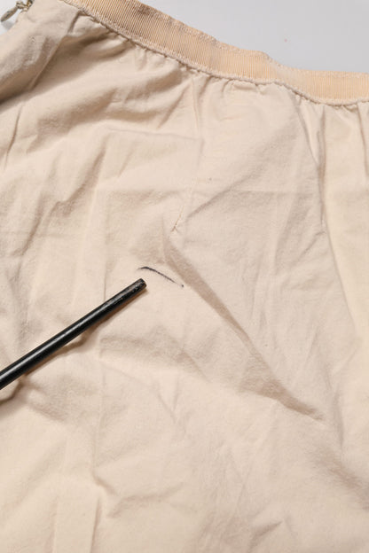 Beige Cotton High Waist Straight Chino Trouser Pants