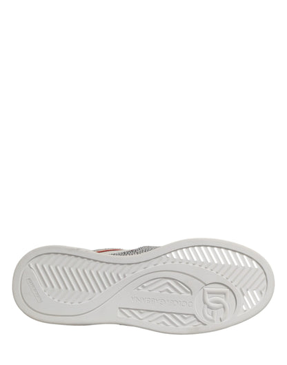 White Red Rhinestone Embellished Men Sneakers Shoes