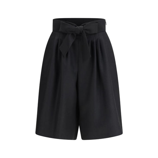 Black Wool Bermuda Shorts