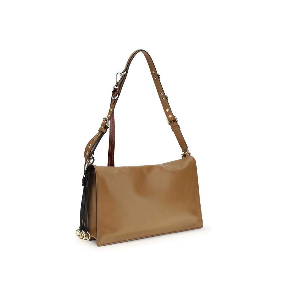 Beige Calf Leather Bos Taurus Shoulder Bag