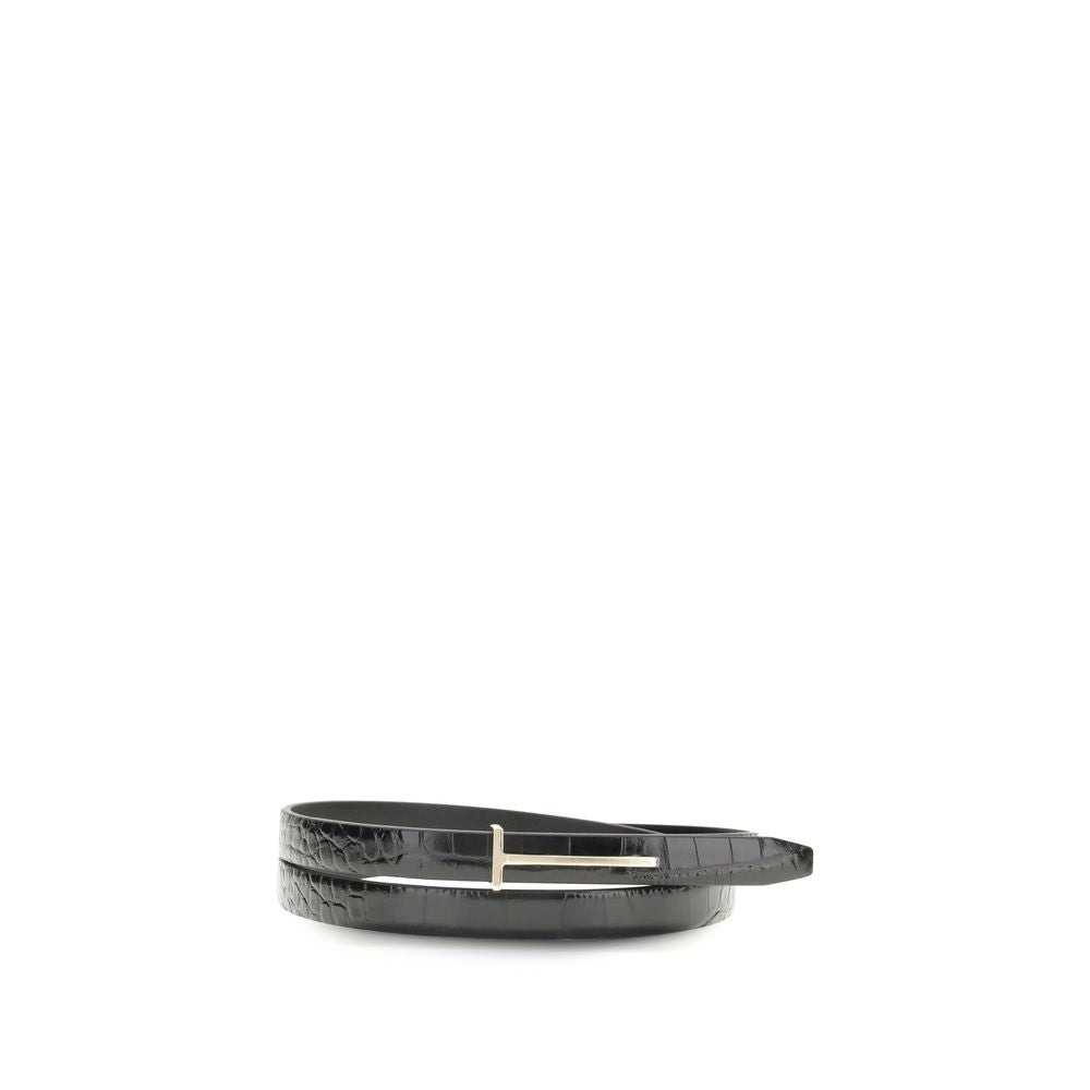 Black Leather Thin Belt