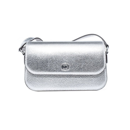 Gray Leather Shoulder Bag