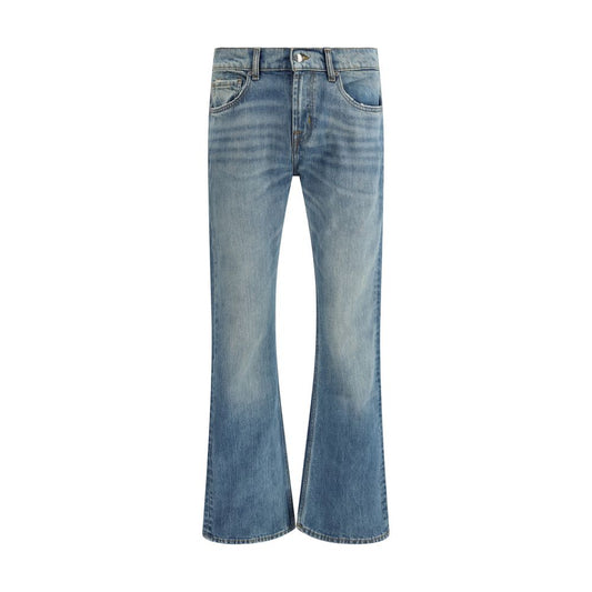 Blue Cotton Bootcut Jeans