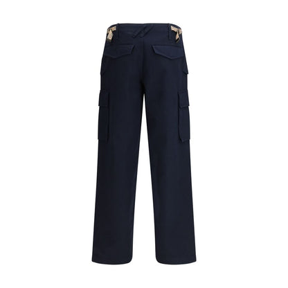 Blue Cotton Cargo Pants