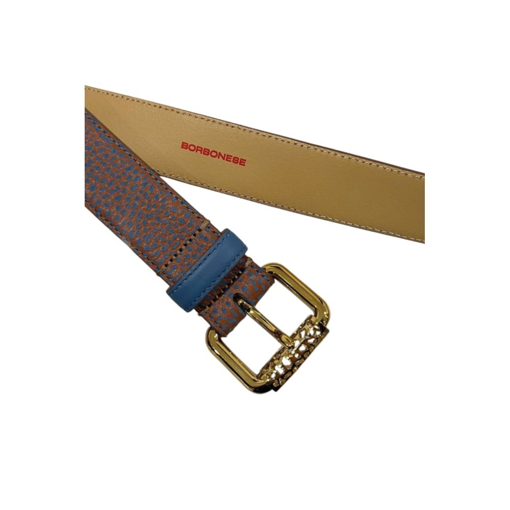 Brown Leather Women Belt with Gold Buckle