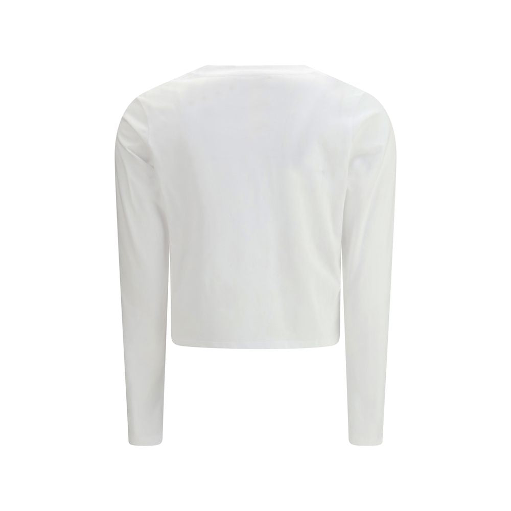 White Cotton Long Sleeve T-Shirt