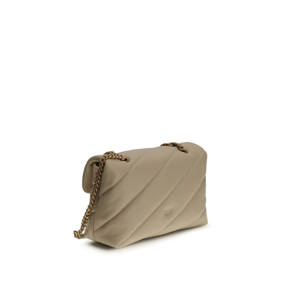 Beige Calf Leather Bos Taurus Shoulder Bag