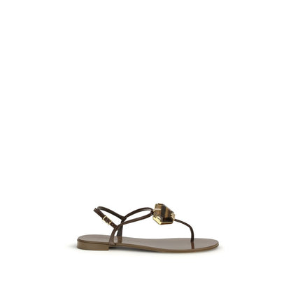 Brown Stainless Steel Sandals