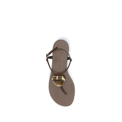 Brown Stainless Steel Sandals