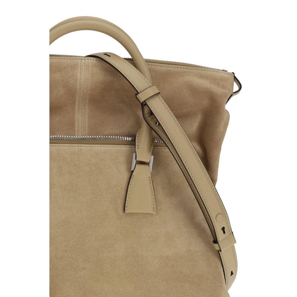 Beige Calf Leather Bos Taurus Shoulder Bag