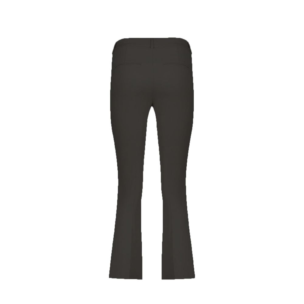 Black Elastane Flared Pants