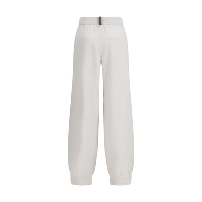 Gray Fleece Wool Casual Pants