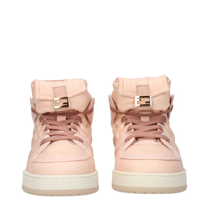 Pink Nylon High Top Sneakers