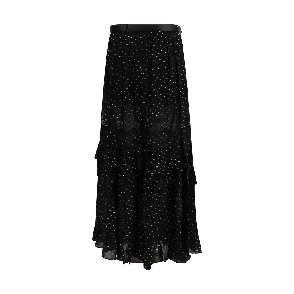 Black Viscose Long Skirt