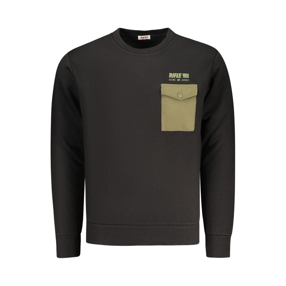 Black Cotton Men's Sweatshirt