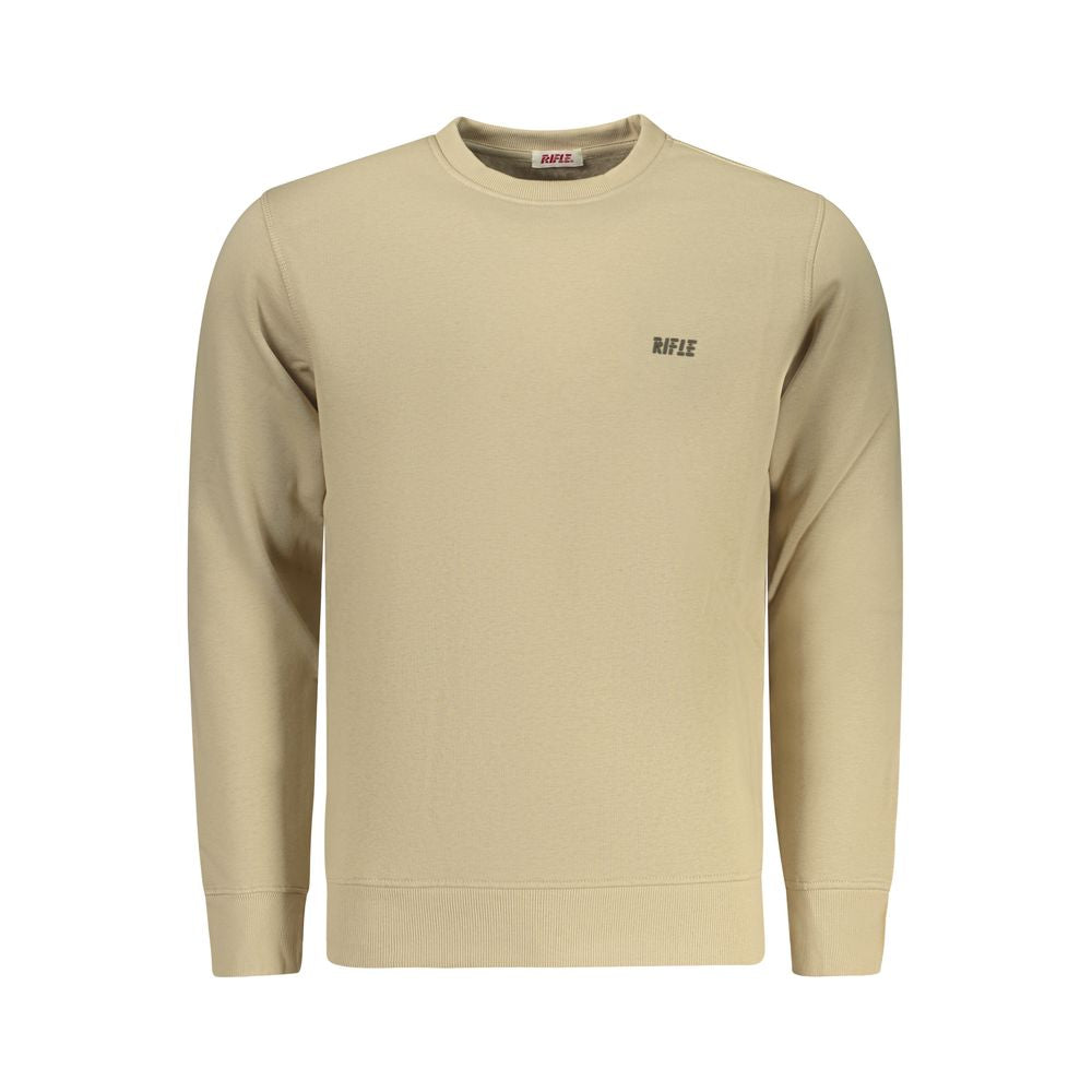 Beige Cotton Men Sweatshirt