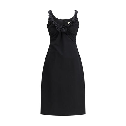 Black Cotton Casual Dress