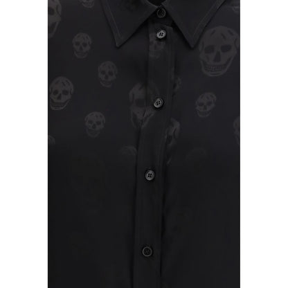 Black Viscose Pattern Shirt