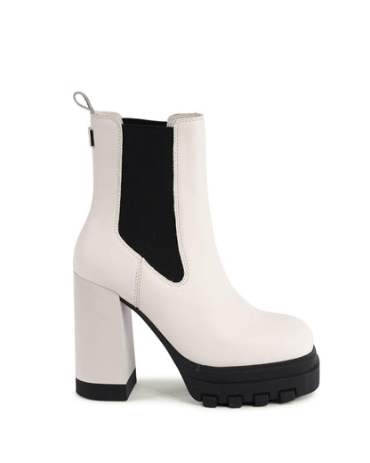 White Leather Ankle Boots