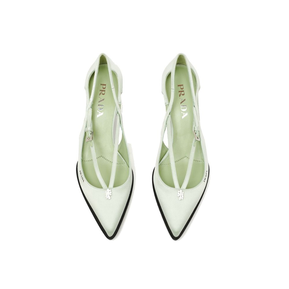 Bicolor Silk Mid Heel Pumps