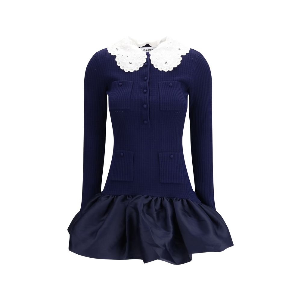 Blue Viscose Cocktail Dress